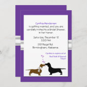 Cute Dachshunds Bridal Shower Invitation Kaart (Voorkant / Achterkant)