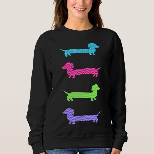 Cute Dachshunds Colorful Trui (Voorkant)