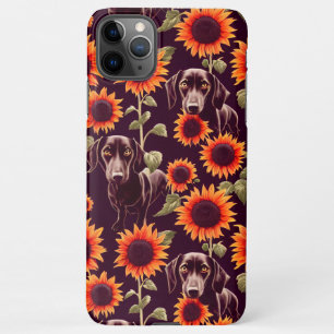 Cute Dachshunds Enchanted Sunflower Garden Drawing iPhone 11Pro Max Hoesje