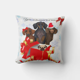 Cute Dachshunds Kerstmis Accent Pillow Kussen