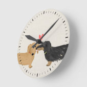 Cute Dachshunds Love Wiener Dogs with Heart Ronde Klok (Hoek)