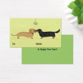 Cute Dachshunds Mistletoe Kiss kerstcadeaus Visitekaartje (Bureau)