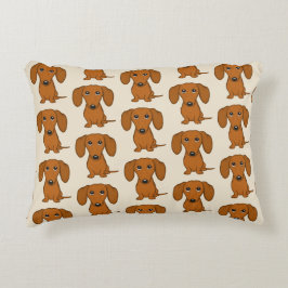 Cute Dachshunds Pattern Accent Kussen