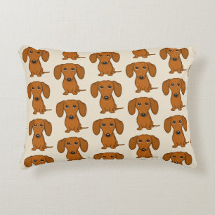Cute Dachshunds Pattern Accent Kussen