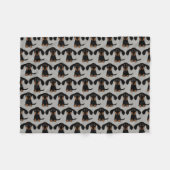 Cute Dachshunds Pattern Black en Tan Wiener Dog Fleece Deken (Voorkant (Horizontaal))