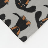 Cute Dachshunds Pattern Black en Tan Wiener Dog Fleece Deken (Hoek)