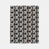 Cute Dachshunds Pattern Black en Tan Wiener Dog Fleece Deken (Voorkant)