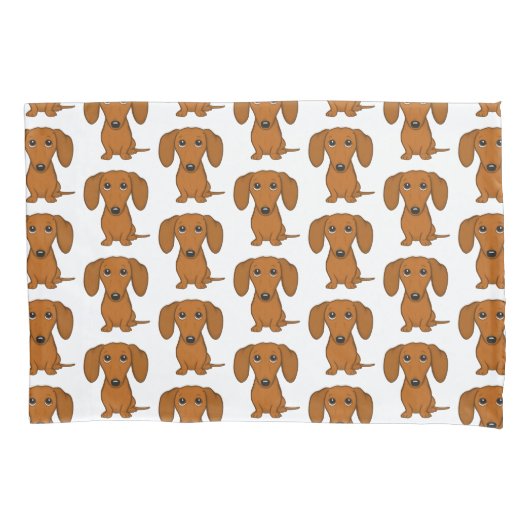 Cute Dachshunds Pattern Kussensloop (Voorkant)