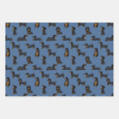 Cute Dachshunds Pattern met Blue Background Inpakpapier Vel (Voorkant 3)