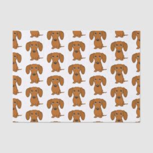 Cute Dachshunds Pattern   Red Wiener Dogs Tissuepapier