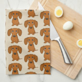 Cute Dachshunds Pattern Theedoek (Quarter Fold)