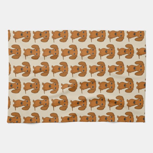 Cute Dachshunds Pattern Theedoek (Horizontaal)
