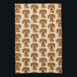 Cute Dachshunds Pattern Theedoek<br><div class="desc">Wiener Hondenliefhebber Kitchen Towel</div>
