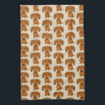 Cute Dachshunds Pattern Theedoek<br><div class="desc">Wiener Hondenliefhebber Kitchen Towel</div>