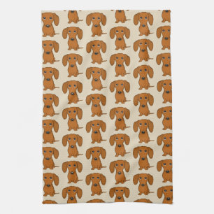Cute Dachshunds Pattern Theedoek