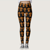 Cute Dachshunds Pattern | Vloeiende coating Wiener Leggings (Voorkant)