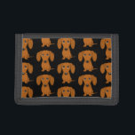 Cute Dachshunds Pattern | Wiener Dogs Drievoud Portemonnee<br><div class="desc">Wiener Hondenliefhebber Wallet. Deze schattige Dachshunds portefeuille maakt een origineel geschenk. Vloeiend gecoat rood doxie patroon. Bezoek Jenn's Doodle World voor meer tekenfilmhonden met veel hondenrassen.</div>