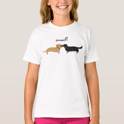Cute Dachshunds Smooch | Wiener Dogs Love T-shirt (Voorkant)