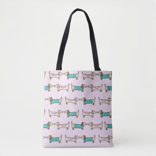 Cute dachshunds tote bag (Voorkant)