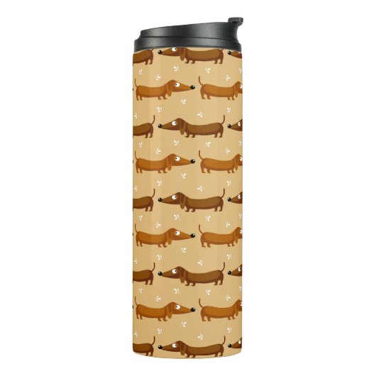 Cute Dachshunds Tumbler Thermosbeker (Gedraaid links)