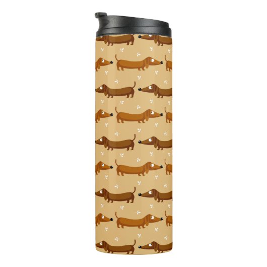 Cute Dachshunds Tumbler Thermosbeker (Geroteerd rechts)