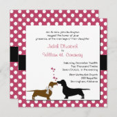 Cute Dachshunds Wedding Invitation Kaart (Voorkant / Achterkant)