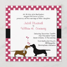 Cute Dachshunds Wedding Invitation