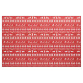 Cute Dachshunds with Kerstfeestay Red Pattern Stof (Fat Quarter)