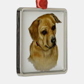 Cute Dachsy-Terrier Mix Dog Metalen Ornament (Rechts)