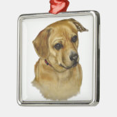 Cute Dachsy-Terrier Mix Dog Metalen Ornament (Links)