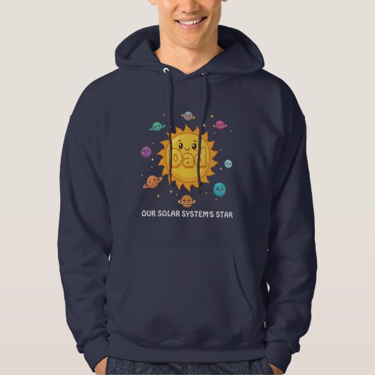Cute Dad Solar System Star Space Cartoon Hoodie (Voorkant)