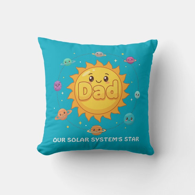 Cute Dad Solar System Star Space Cartoon Kussen (Voorkant)