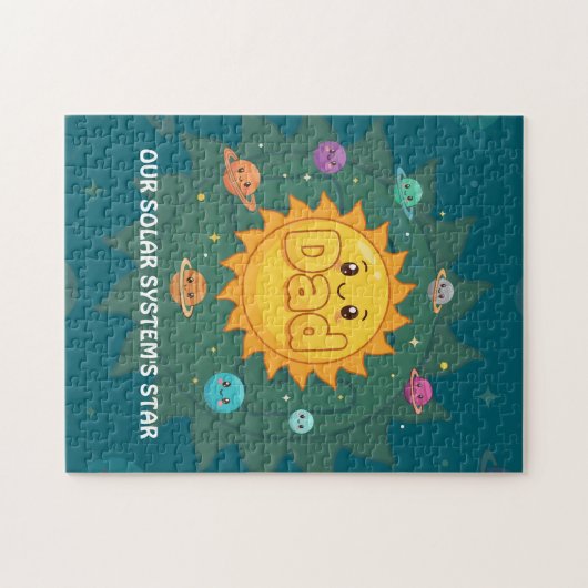 Cute Dad Solar System Star Space Cartoon Legpuzzel (Horizontaal)