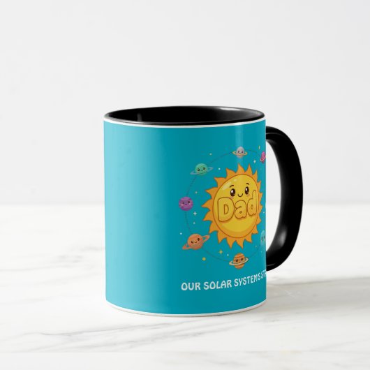 Cute Dad Solar System Star Space Cartoon Mok (Voorkant rechts)