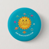 Cute Dad Solar System Star Space Cartoon Ronde Button 5,7 Cm (Voorkant)