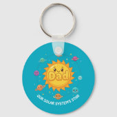Cute Dad Solar System Star Space Cartoon Sleutelhanger (Voorkant)