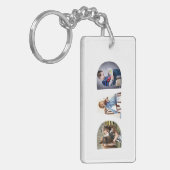 Cute DAD Transparant Letters Vaderdag 3 Foto's Sleutelhanger (Voorkant Links)