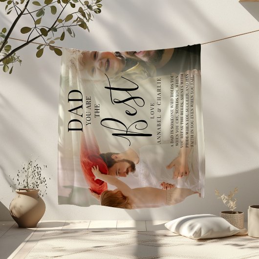 Cute 'DAD' u bent de Beste Foto's Naam & Citaat Fleece Deken