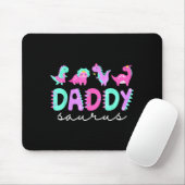 Cute Daddy Saurus Dad Dinosaur Birthday Boy Girl F Muismat (Met muis)