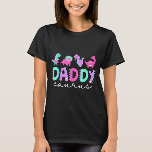 Cute Daddy Saurus Dad Dinosaur Birthday Boy Girl F T-shirt (Voorkant)