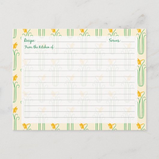 Cute Daffodil Recipe Kaarten (Voorkant)