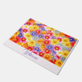 Cute Dainty Roze Blauwe Gele Paarse Daisies Deurmat (Schuin)