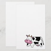 Cute Dairy Cow Briefpapier (Voorkant / Achterkant)