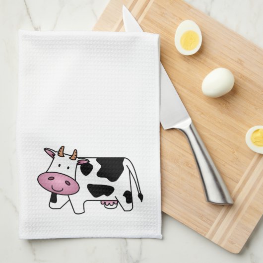 Cute Dairy Cow Theedoek (Quarter Fold)