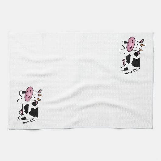 Cute Dairy Cow Theedoek (Horizontaal)