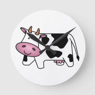 Cute Dairy Koe Ronde Klok