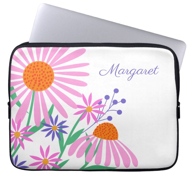 Cute Daisies, aangepaste laptophoezen Laptop Sleeve (Voorkant)