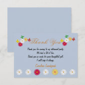 Cute Daisies & Butterflies Happy Retirement Bedank Notitiekaartje (Voorkant / Achterkant)