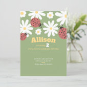 Cute Daisies en Ladybugs 2e verjaardag Kaart (Staand voorkant)