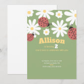 Cute Daisies en Ladybugs 2e verjaardag Kaart (Voorkant / Achterkant)